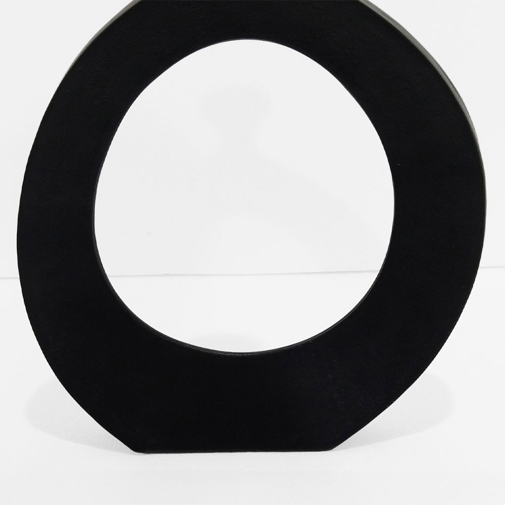ABSTRACT CIRCLE ΒΑΖΟ 37x5x45cm ΑΛΟΥΜΙΝΙΟ ΜΑΥΡΟ
