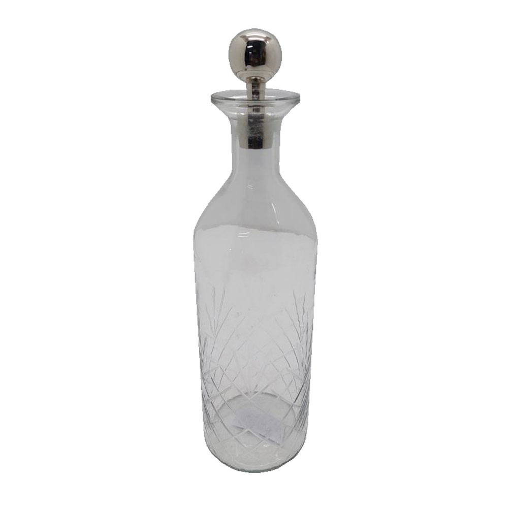 SHIRAN ΜΠΟΥΚΑΛΑ 10x10x37cm ΓΥΑΛΙ ΔΙΑΦΑΝΟ SILVER ΑΛΟΥΜΙΝΙΟ