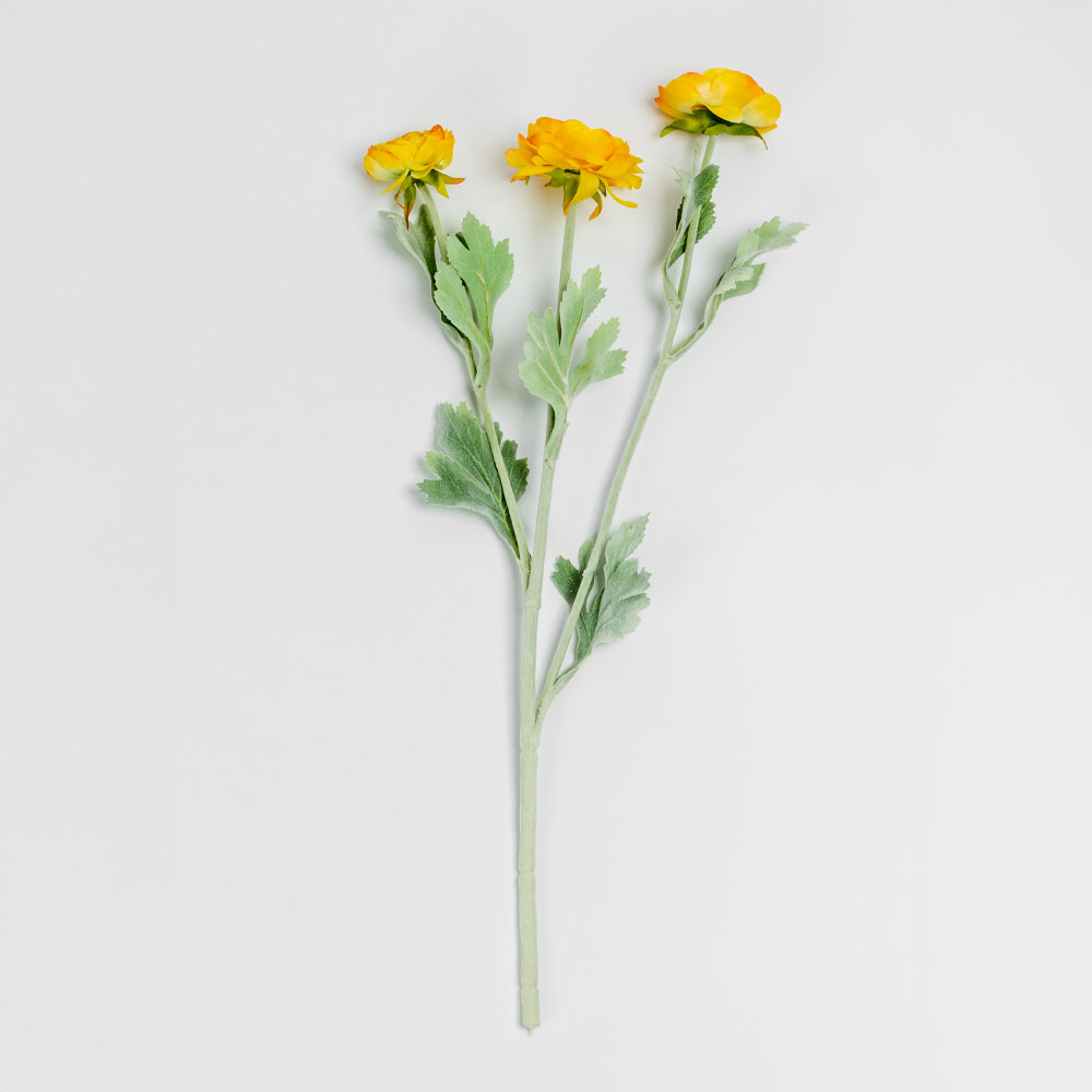 RANUNCULUS ΛΟΥΛΟΥΔΙ ΤΕΧΝΗΤΟ 51cm POLYESTER ΚΙΤΡΙΝΟ ΠΡΑΣΙΝΟ