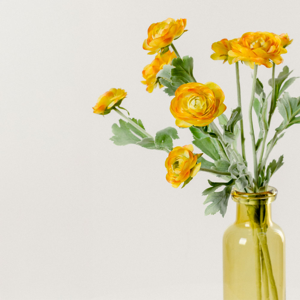 RANUNCULUS ΛΟΥΛΟΥΔΙ ΤΕΧΝΗΤΟ 51cm POLYESTER ΚΙΤΡΙΝΟ ΠΡΑΣΙΝΟ