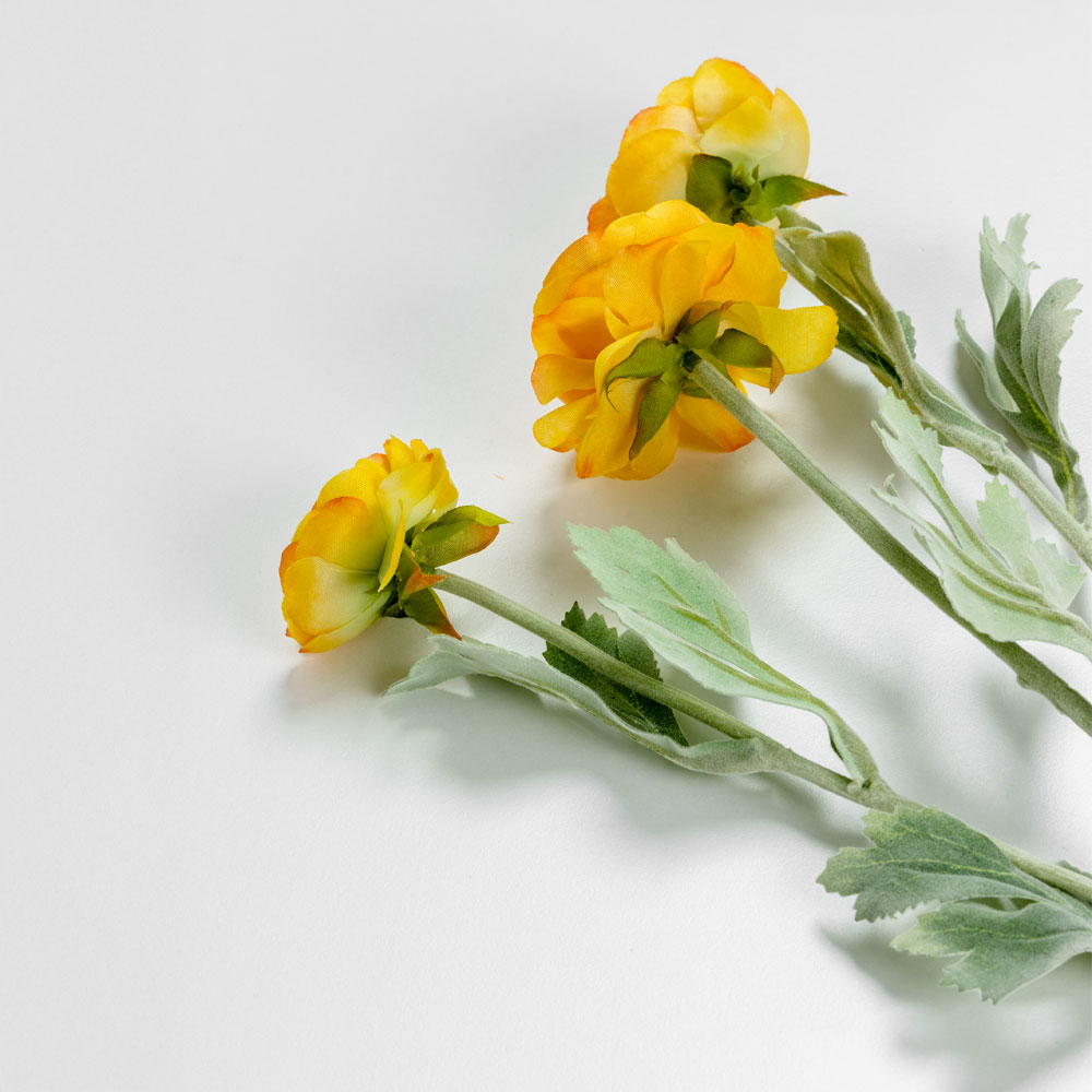 RANUNCULUS ΛΟΥΛΟΥΔΙ ΤΕΧΝΗΤΟ 51cm POLYESTER ΚΙΤΡΙΝΟ ΠΡΑΣΙΝΟ