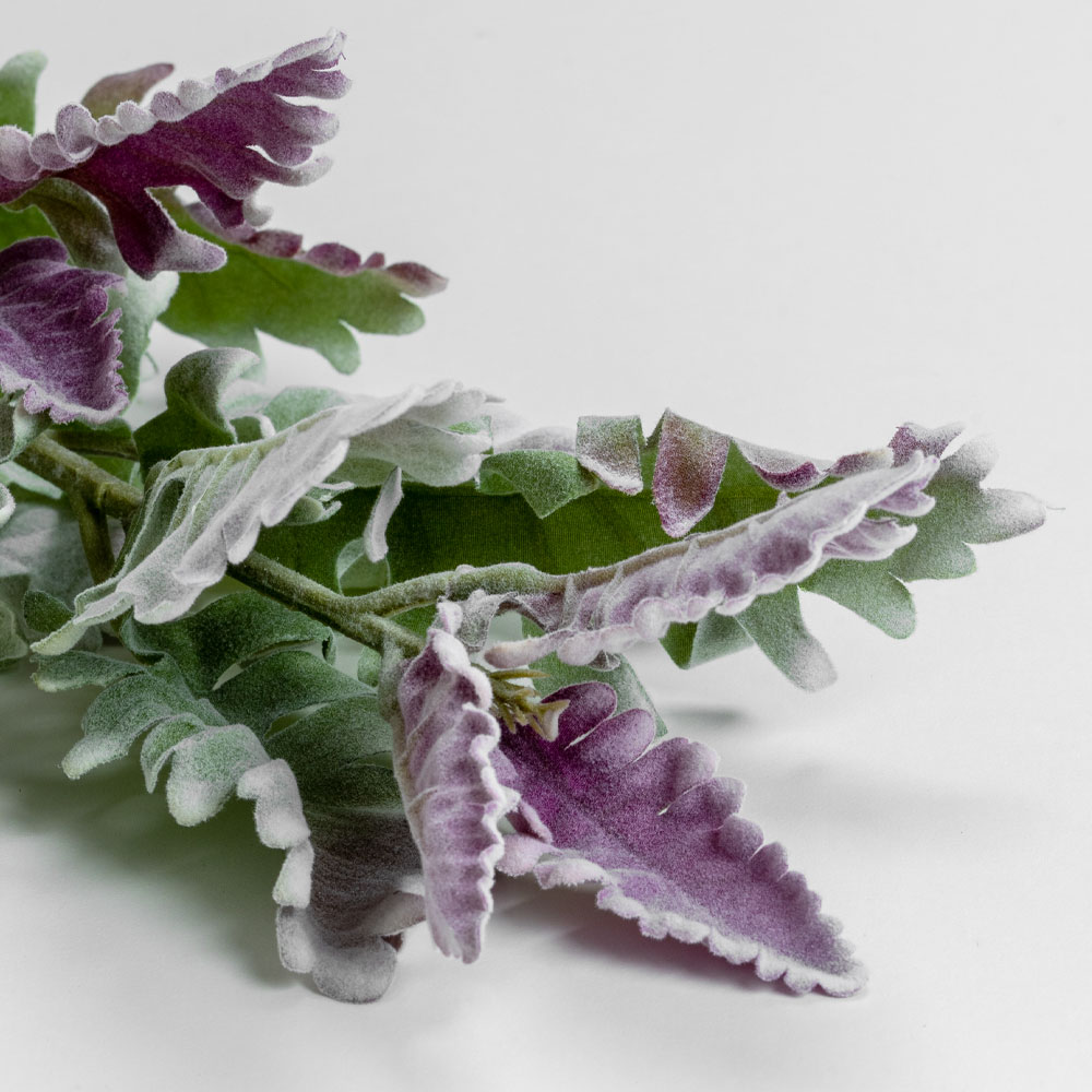 SENECIO CINERARIA ΚΛΑΔΙ ΤΕΧΝΗΤΟ 76cm POLYESTER ΠΡΑΣΙΝΟ ΜΩΒ
