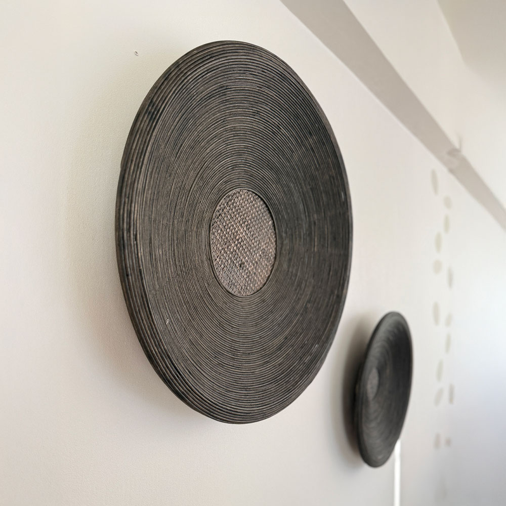 POMPEI ΔΙΑΚΟΣΜΗΤΙΚΟ ΤΟΙΧΟΥ SET 3ΤΜΧ 60x60x9cm ΞΥΛΟ ΚΑΦΕ BAMBOO