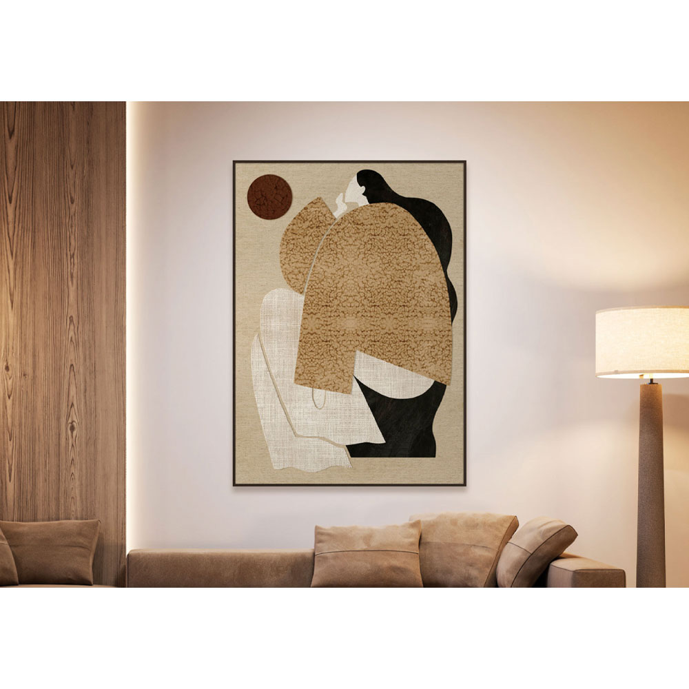 AMIT A ΠΙΝΑΚΑΣ ΔΙΑΚΟΣΜΗΤΙΚΟΣ ΜΕ ΚΟΡΝΙΖΑ 80x120x4cm ΚΑΜΒΑΣ ΜΠΕΖ ΛΕΥΚΟ ΜΑΥΡΟ PS