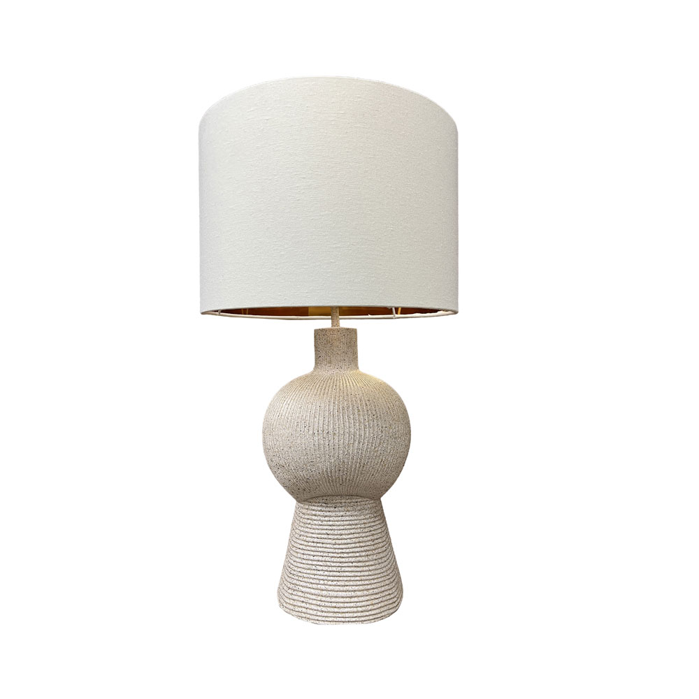 CAPELLE ΦΩΤΙΣΤΙΚΟ ΕΠΙΤΡΑΠΕΖΙΟ 31x31x55cm POLYRESIN OFF WHITE ΥΦΑΣΜΑ ΛΕΥΚΟ