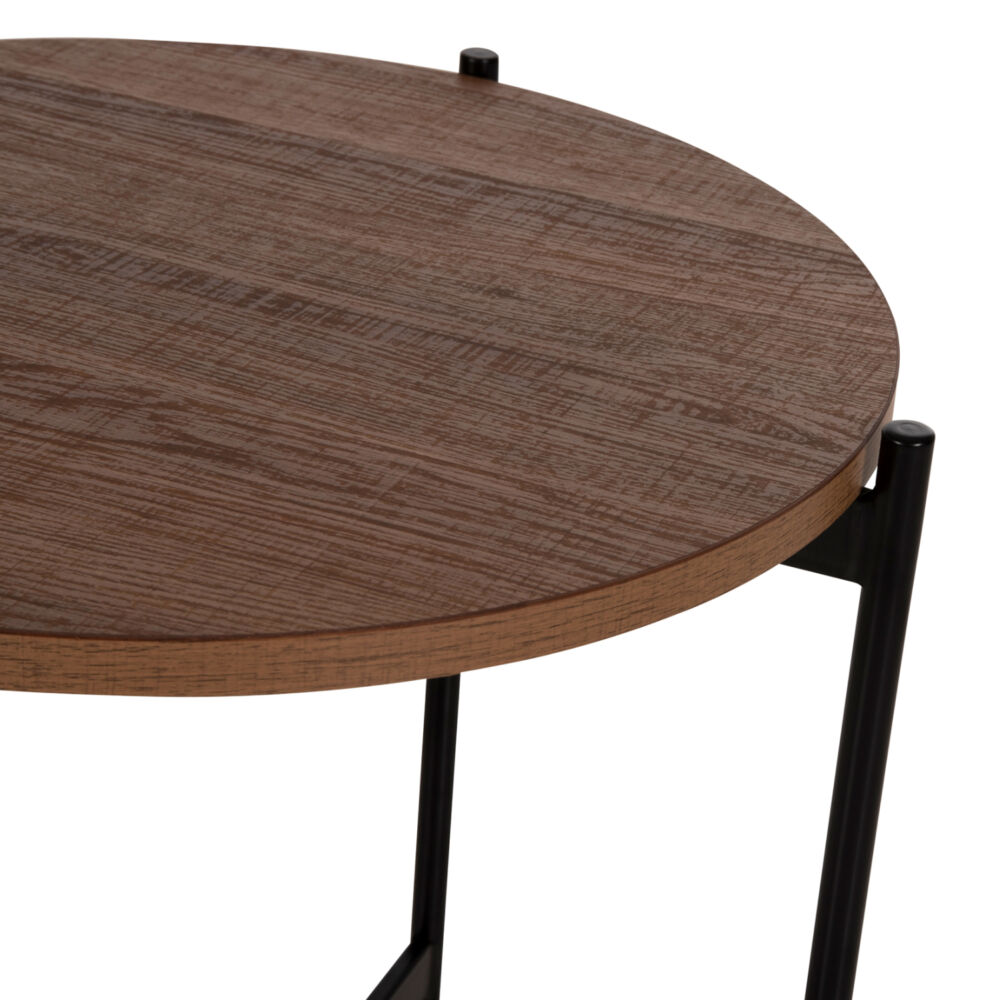 ΒΟΗΘΗΤΙΚΟ ΤΡΑΠΕΖΙ FB99589.04 MDF ΚΑΡΥΔΙ-ΜΑΥΡΗ ΜΕΤΑΛΛΙΚΗ ΒΑΣΗ Φ50x55Υεκ.