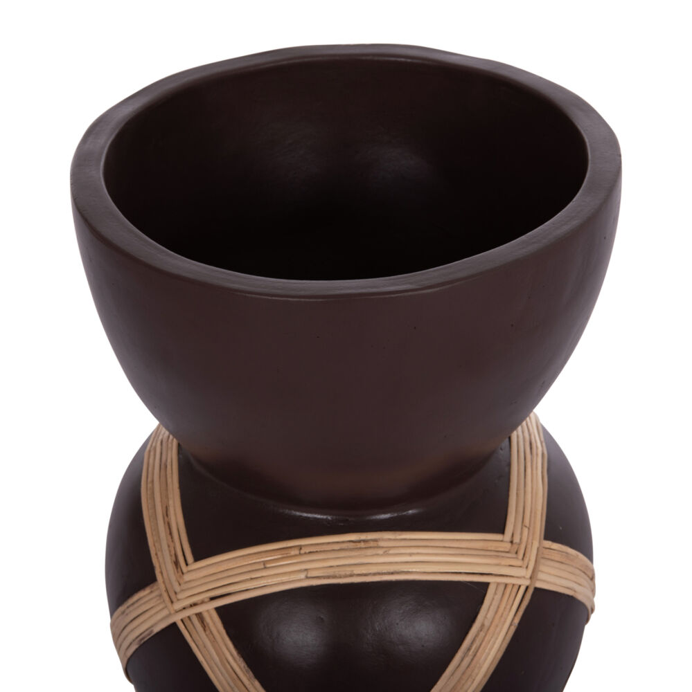 ΔΙΑΚΟΣΜΗΤΙΚΟ ΒΑΖΟ ΔΑΠΕΔΟΥ FB94672.07L TERRACOTTA ΣΟΚΟΛΑΤΙ-RATTAN Φ32x62.5Υεκ