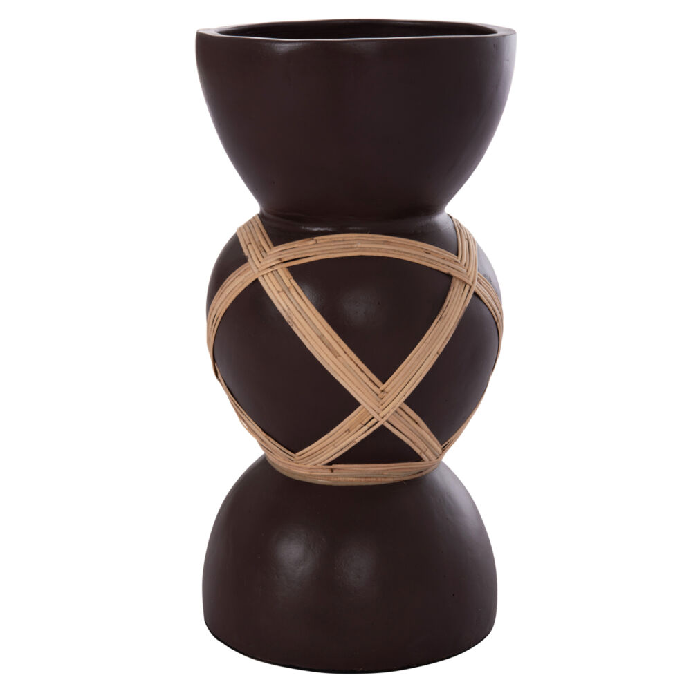 ΔΙΑΚΟΣΜΗΤΙΚΟ ΒΑΖΟ ΔΑΠΕΔΟΥ FB94672.07L TERRACOTTA ΣΟΚΟΛΑΤΙ-RATTAN Φ32x62.5Υεκ