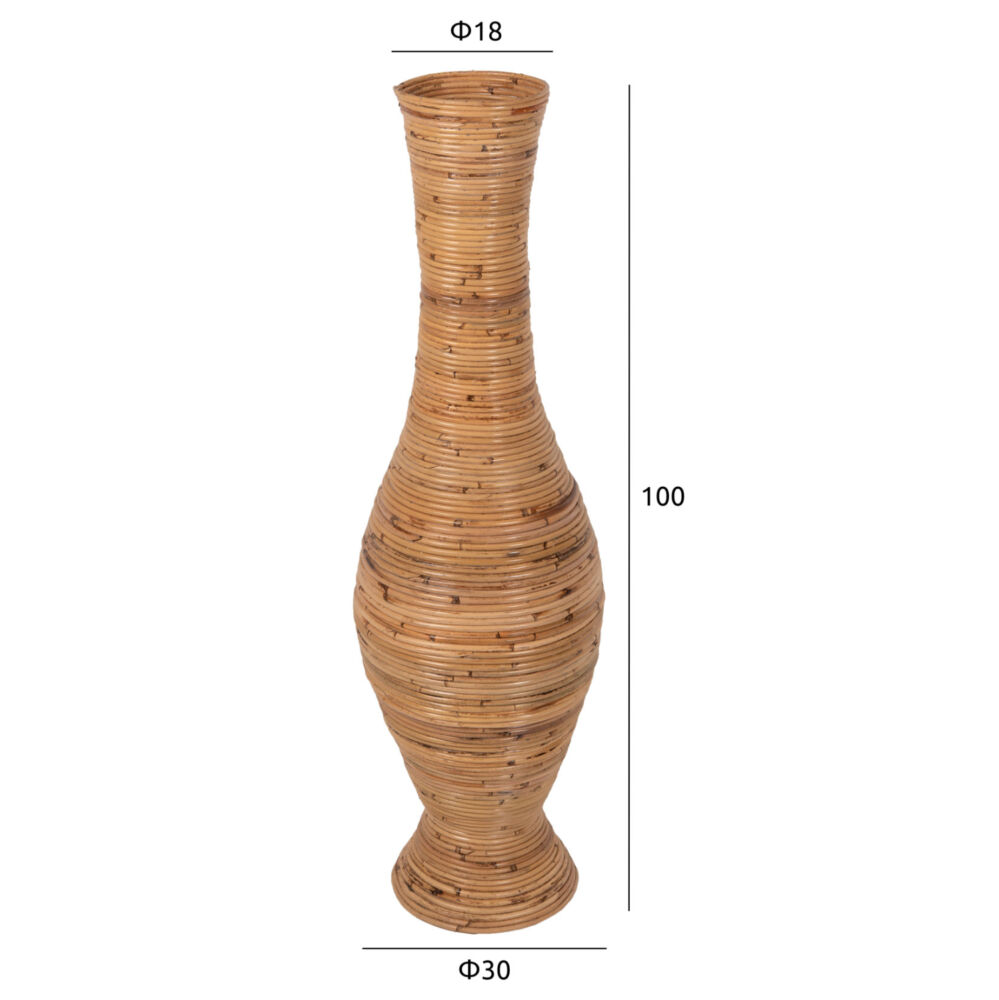 ΔΙΑΚΟΣΜΗΤΙΚΟ ΒΑΖΟ ΔΑΠΕΔΟΥ FB97852 RATTAN ΣΕ ΦΥΣΙΚΟ Φ30x100Yεκ.