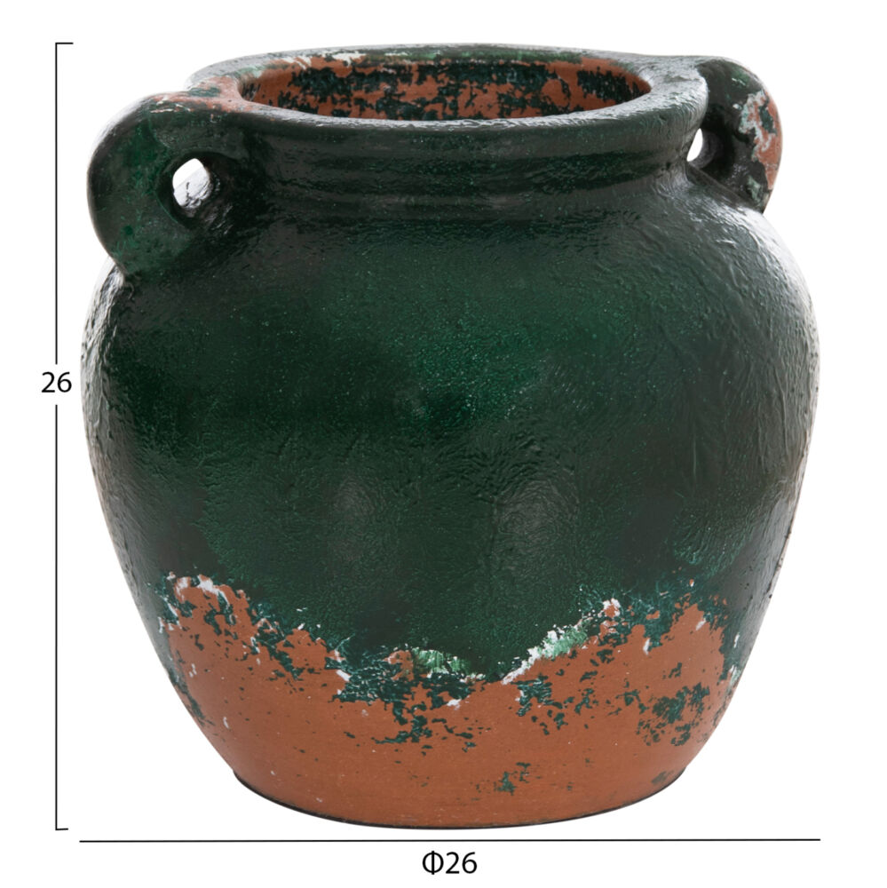 ΔΙΑΚΟΣΜΗΤΙΚΟ ΒΑΖΟ FB94380 ΤΕΡΑΚΟΤΑ ΣΕ ANTIQUE ΠΡΑΣΙΝΗ ΑΠΟΧΡΩΣΗ Φ26Χ26Yεκ.