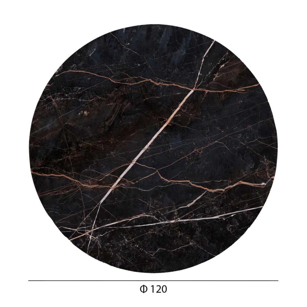 ΕΠΙΦΑΝΕΙΑ ΤΡΑΠΕΖΙΟΥ HPL ΣΤΡΟΓΓΥΛΗ FB96351.34 BLACK MARBLE Φ120εκ.
