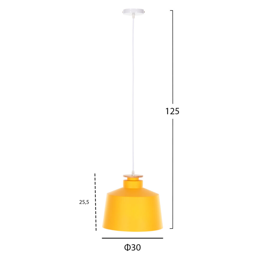 ΦΩΤΙΣΤΙΚΟ ΟΡΟΦΗΣ ΚΡΕΜΑΣΤΟ FB94158.06 ΚΙΤΡΙΝΟ ΚΑΠΕΛΟ ΑΛΟΥΜΙΝΙΟΥ Φ30x123,5Υεκ
