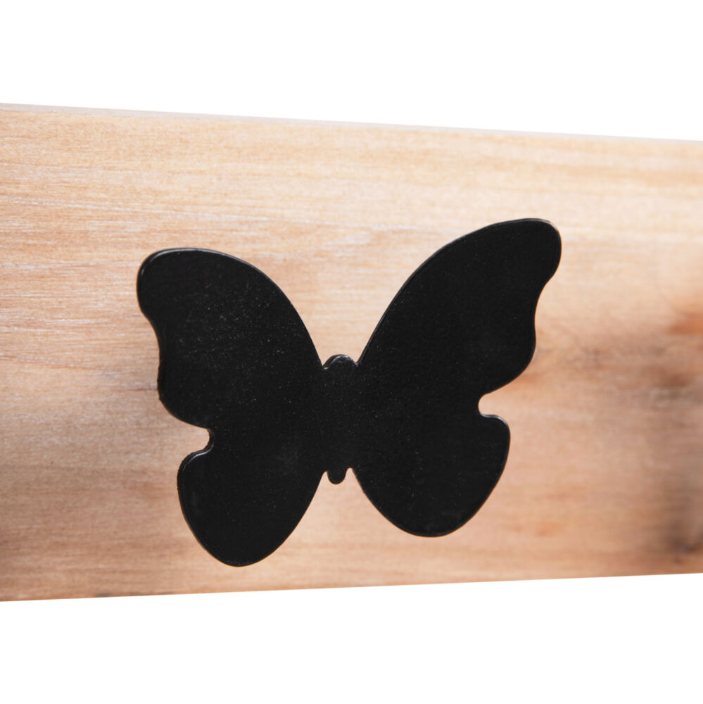 ΚΑΘΡΕΠΤΗΣ ΤΟΙΧΟΥ ΣΤΡΟΓΓΥΛΟΣ FB94222 FIR WOOD&MDF-BLACK METAL 80x6,5x30,5Υεκ.