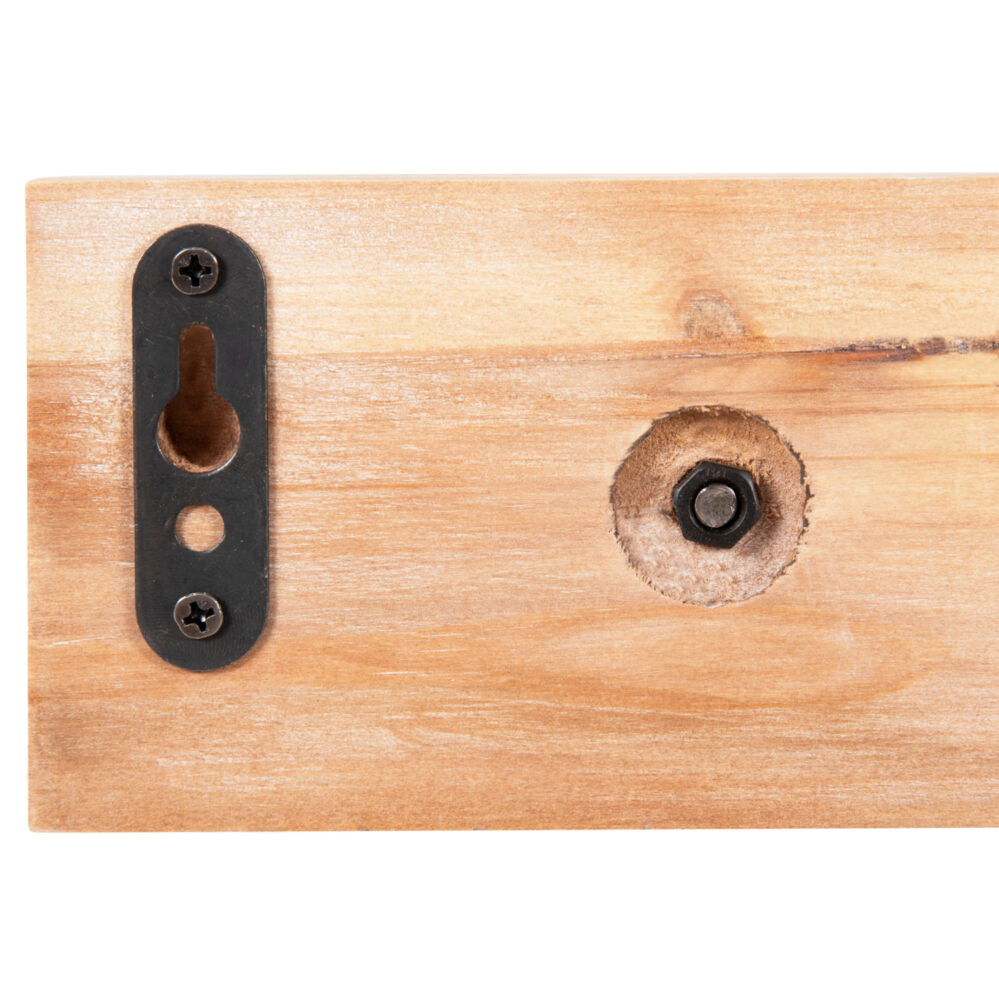 ΚΑΘΡΕΠΤΗΣ ΤΟΙΧΟΥ ΣΤΡΟΓΓΥΛΟΣ FB94222 FIR WOOD&MDF-BLACK METAL 80x6,5x30,5Υεκ.