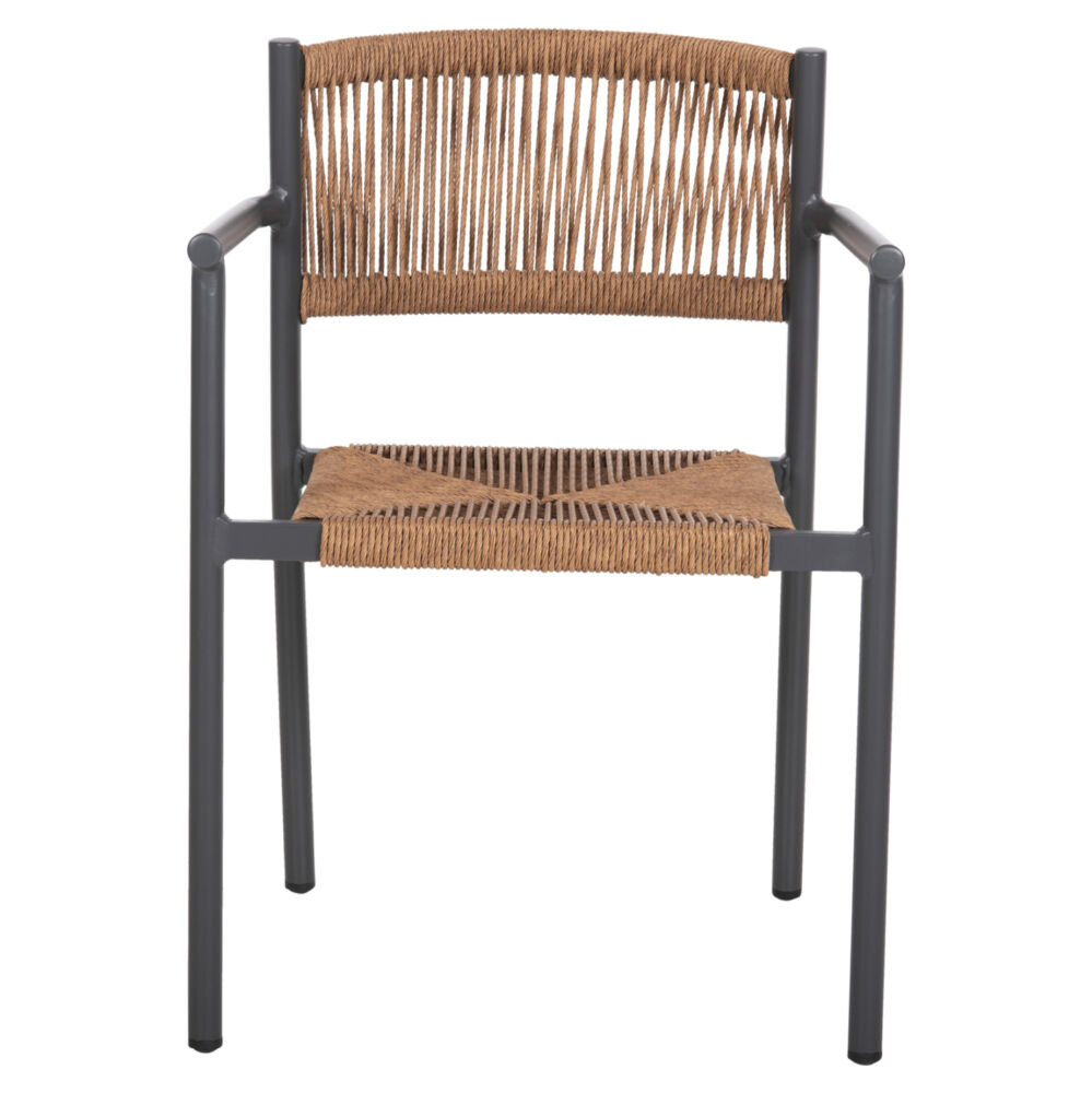 ΠΟΛΥΘΡΟΝΑ ΑΛΟΥΜΙΝΙΟΥ FB95786.12 ΑΝΘΡΑΚΙ-ΣΥΝΘ.RATTAN ΜΠΕΖ 55,5x53x78Υεκ.