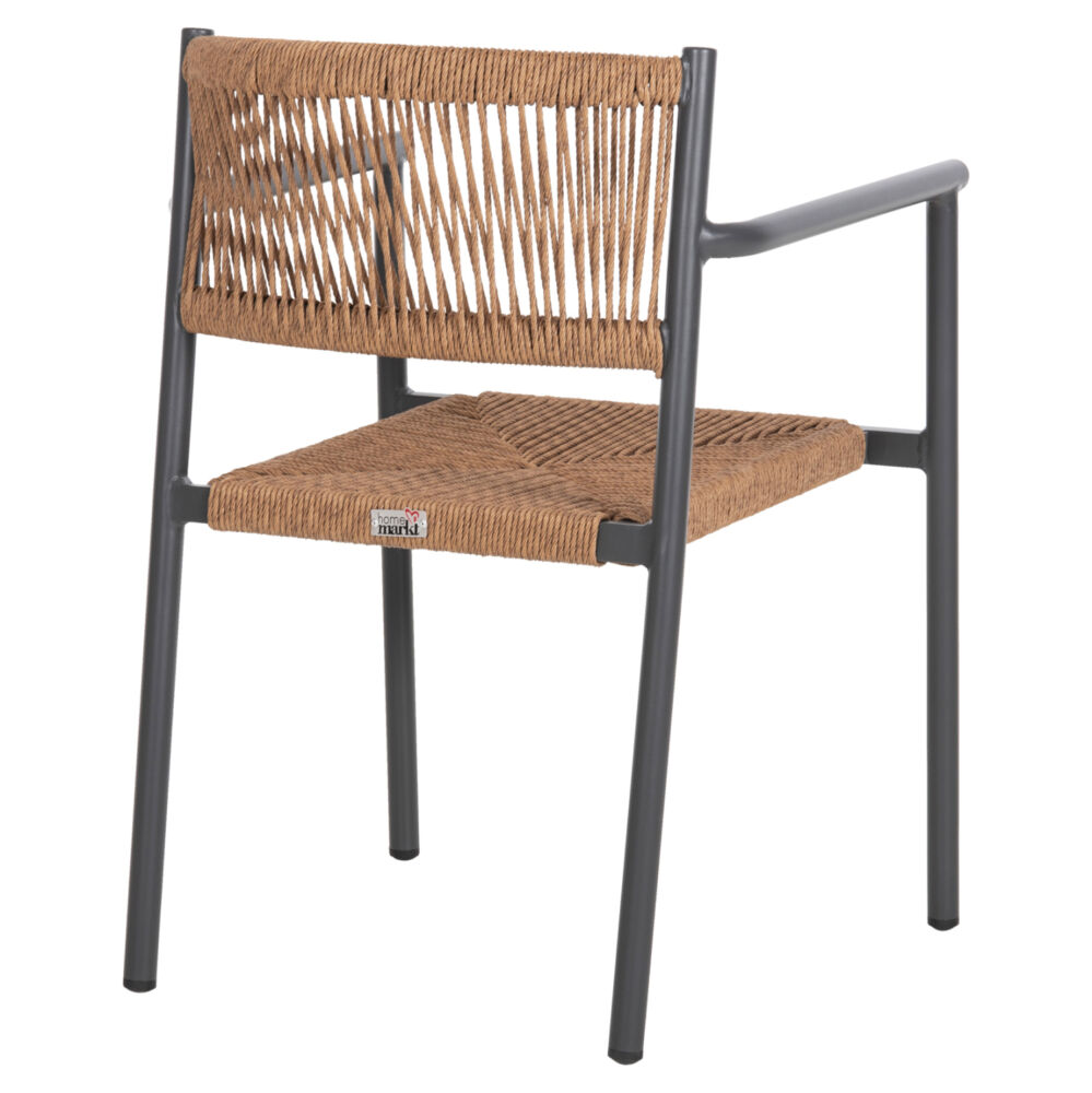 ΠΟΛΥΘΡΟΝΑ ΑΛΟΥΜΙΝΙΟΥ FB95786.12 ΑΝΘΡΑΚΙ-ΣΥΝΘ.RATTAN ΜΠΕΖ 55,5x53x78Υεκ.
