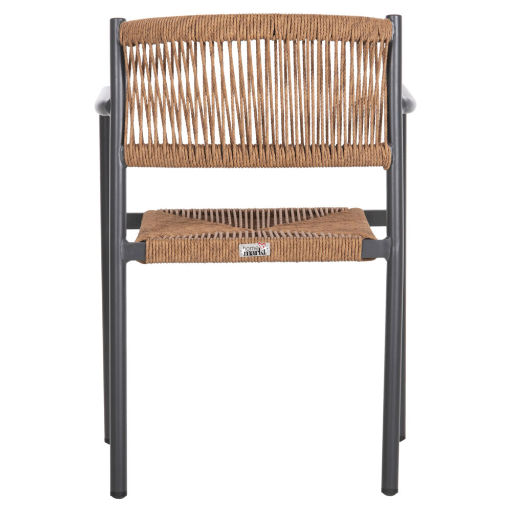 ΠΟΛΥΘΡΟΝΑ ΑΛΟΥΜΙΝΙΟΥ FB95786.12 ΑΝΘΡΑΚΙ-ΣΥΝΘ.RATTAN ΜΠΕΖ 55,5x53x78Υεκ.