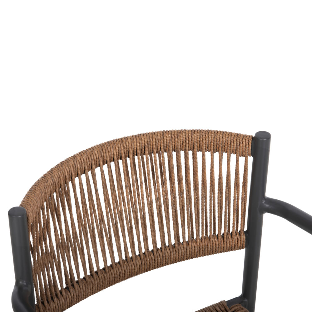 ΠΟΛΥΘΡΟΝΑ ΑΛΟΥΜΙΝΙΟΥ FB95786.12 ΑΝΘΡΑΚΙ-ΣΥΝΘ.RATTAN ΜΠΕΖ 55,5x53x78Υεκ.