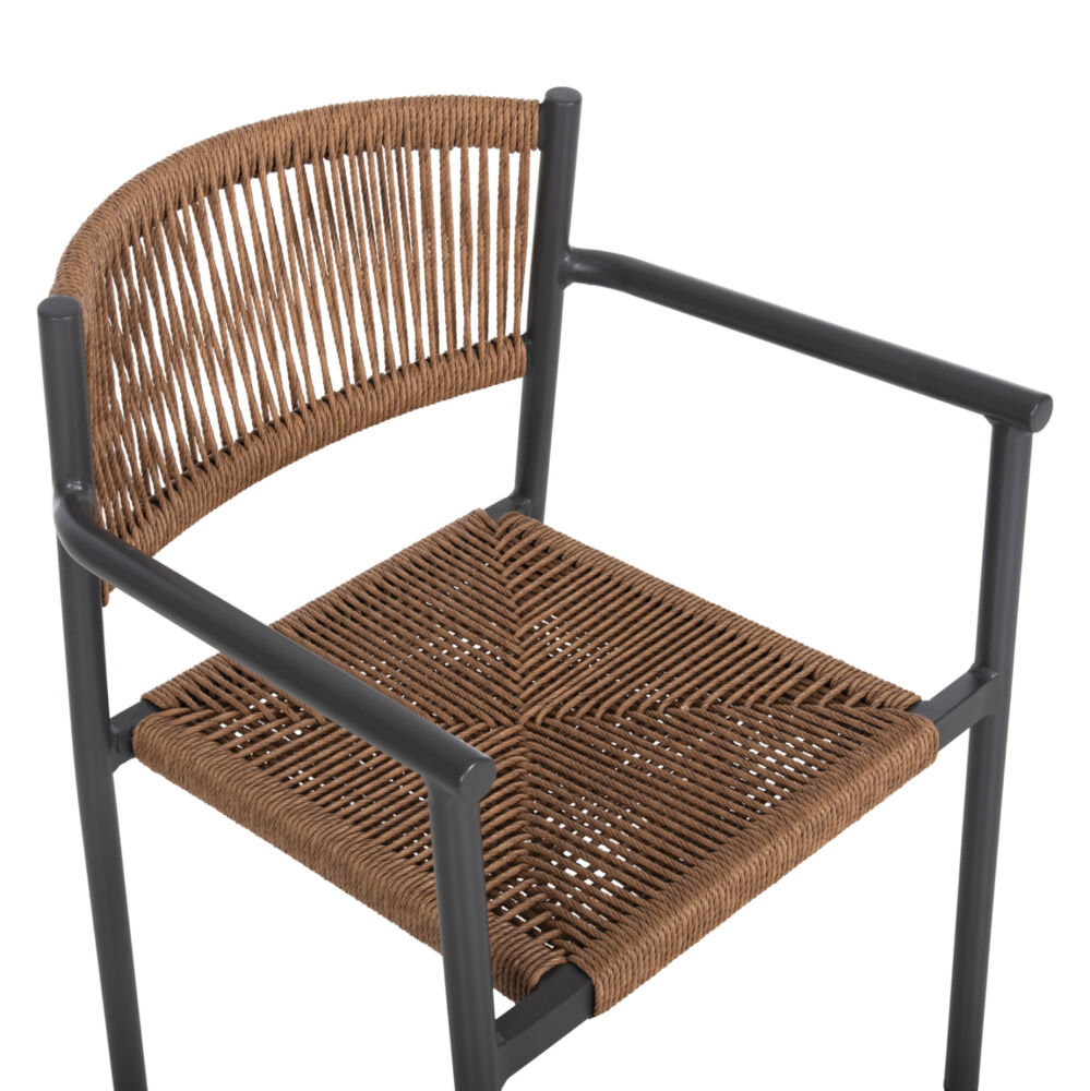 ΠΟΛΥΘΡΟΝΑ ΑΛΟΥΜΙΝΙΟΥ FB95786.12 ΑΝΘΡΑΚΙ-ΣΥΝΘ.RATTAN ΜΠΕΖ 55,5x53x78Υεκ.