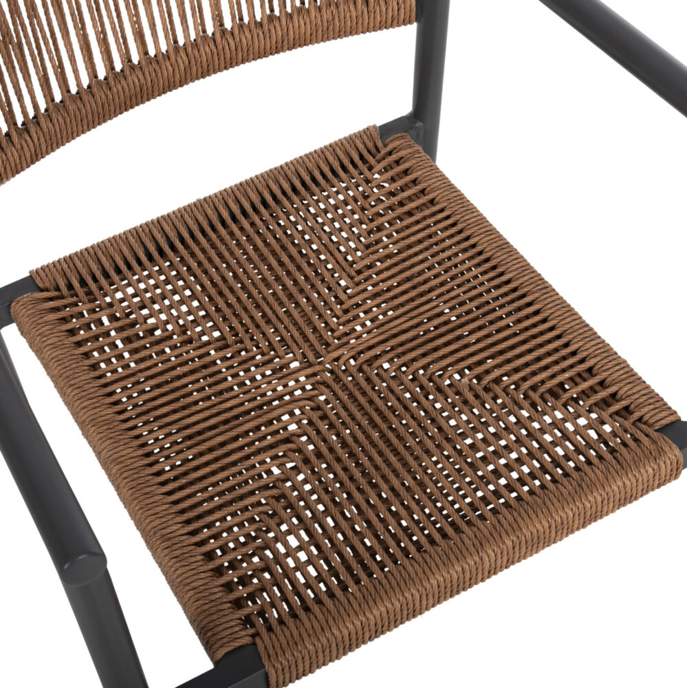 ΠΟΛΥΘΡΟΝΑ ΑΛΟΥΜΙΝΙΟΥ FB95786.12 ΑΝΘΡΑΚΙ-ΣΥΝΘ.RATTAN ΜΠΕΖ 55,5x53x78Υεκ.