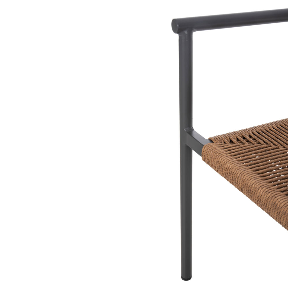 ΠΟΛΥΘΡΟΝΑ ΑΛΟΥΜΙΝΙΟΥ FB95786.12 ΑΝΘΡΑΚΙ-ΣΥΝΘ.RATTAN ΜΠΕΖ 55,5x53x78Υεκ.