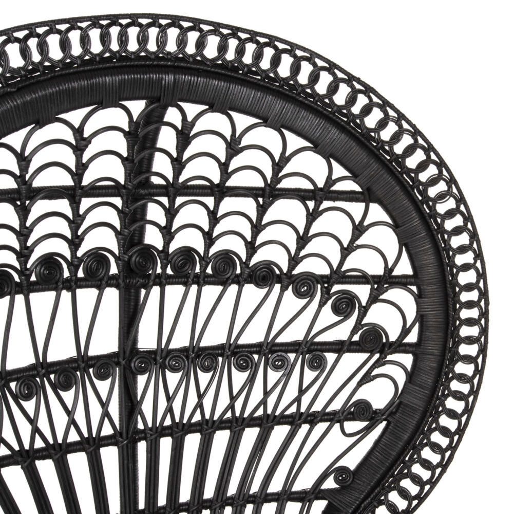 ΠΟΛΥΘΡΟΝΑ FB99342.03 RATTAN ΜΑΥΡΟ-ΜΑΞΙΛΑΡΙ ΜΑΥΡΟ 114x72x150Yεκ.