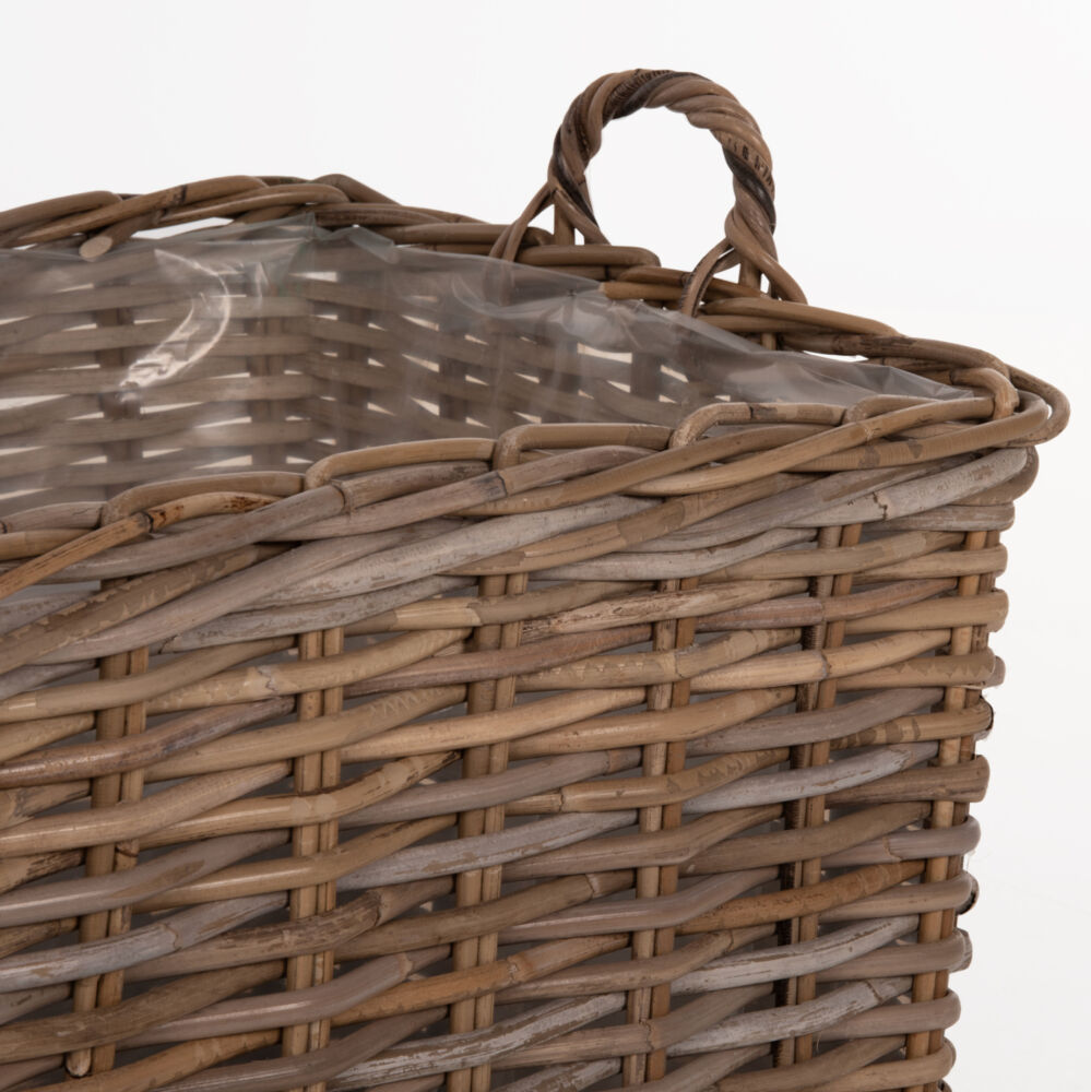 ΣΕΤ ΔΙΑΚΟΣΜΗΤΙΚΑ ΚΑΛΑΘΙΑ FB99657 4ΤΜΧ ΑΠΟ KUBU RATTAN ΣΕ ΓΚΡΙ 52x52x50-57Υεκ.