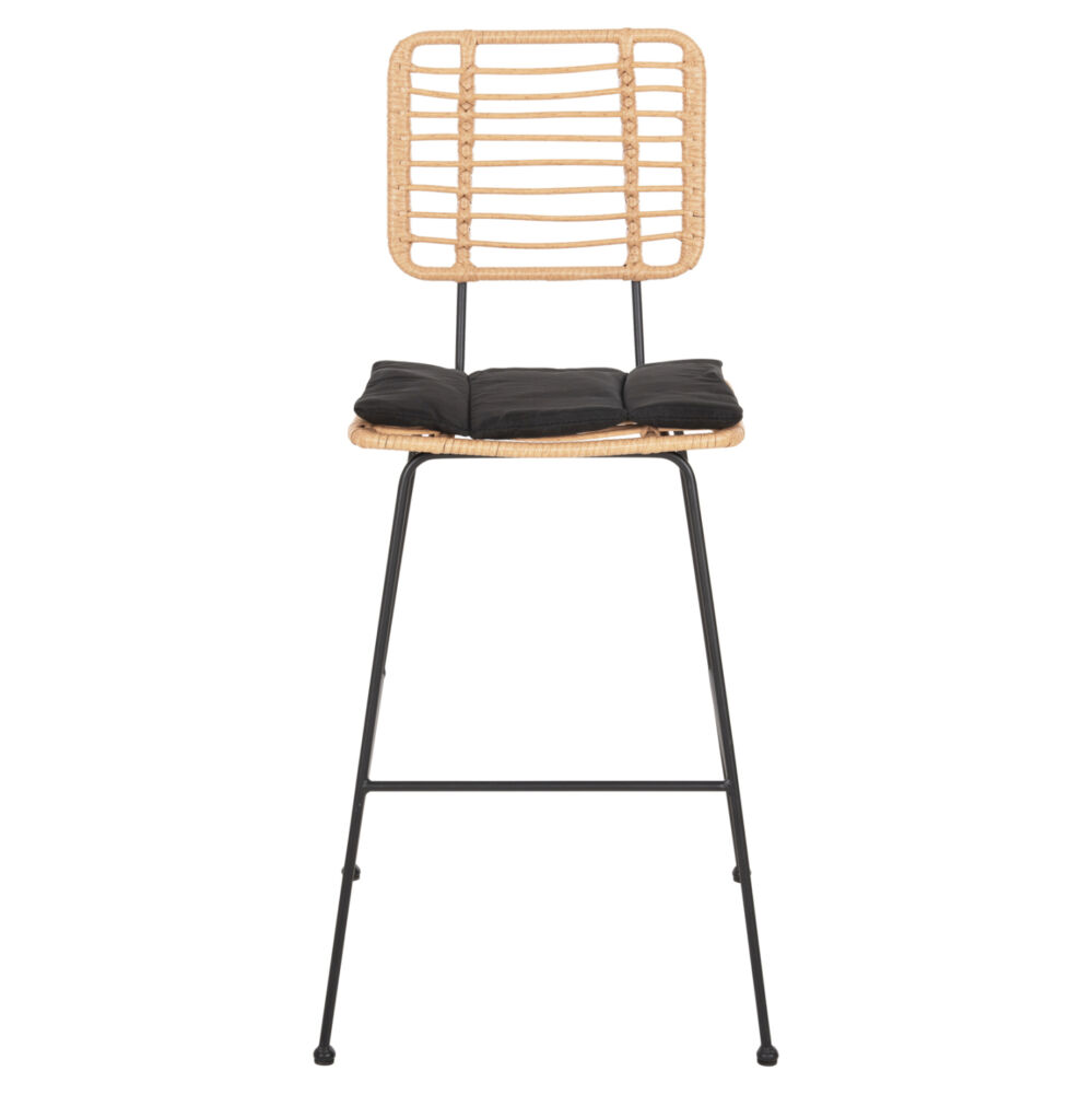 ΣΚΑΜΠΟ ΜΠΑΡ FB95455.11 ΜΕΤΑΛΛΟ&ΜΑΞΙΛΑΡΙ ΜΑΥΡΟ-WICKER ΜΠΕΖ 56x59x116,5Υεκ.