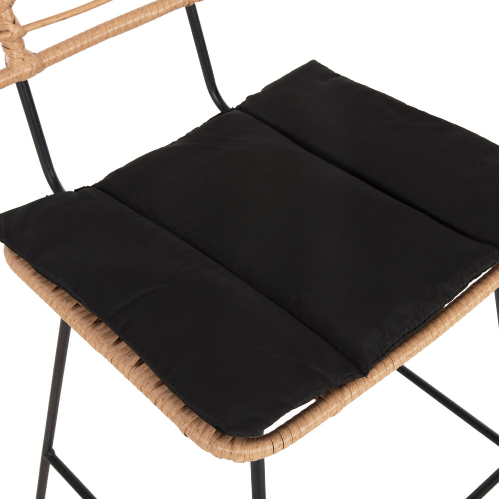 ΣΚΑΜΠΟ ΜΠΑΡ FB95455.11 ΜΕΤΑΛΛΟ&ΜΑΞΙΛΑΡΙ ΜΑΥΡΟ-WICKER ΜΠΕΖ 56x59x116,5Υεκ.