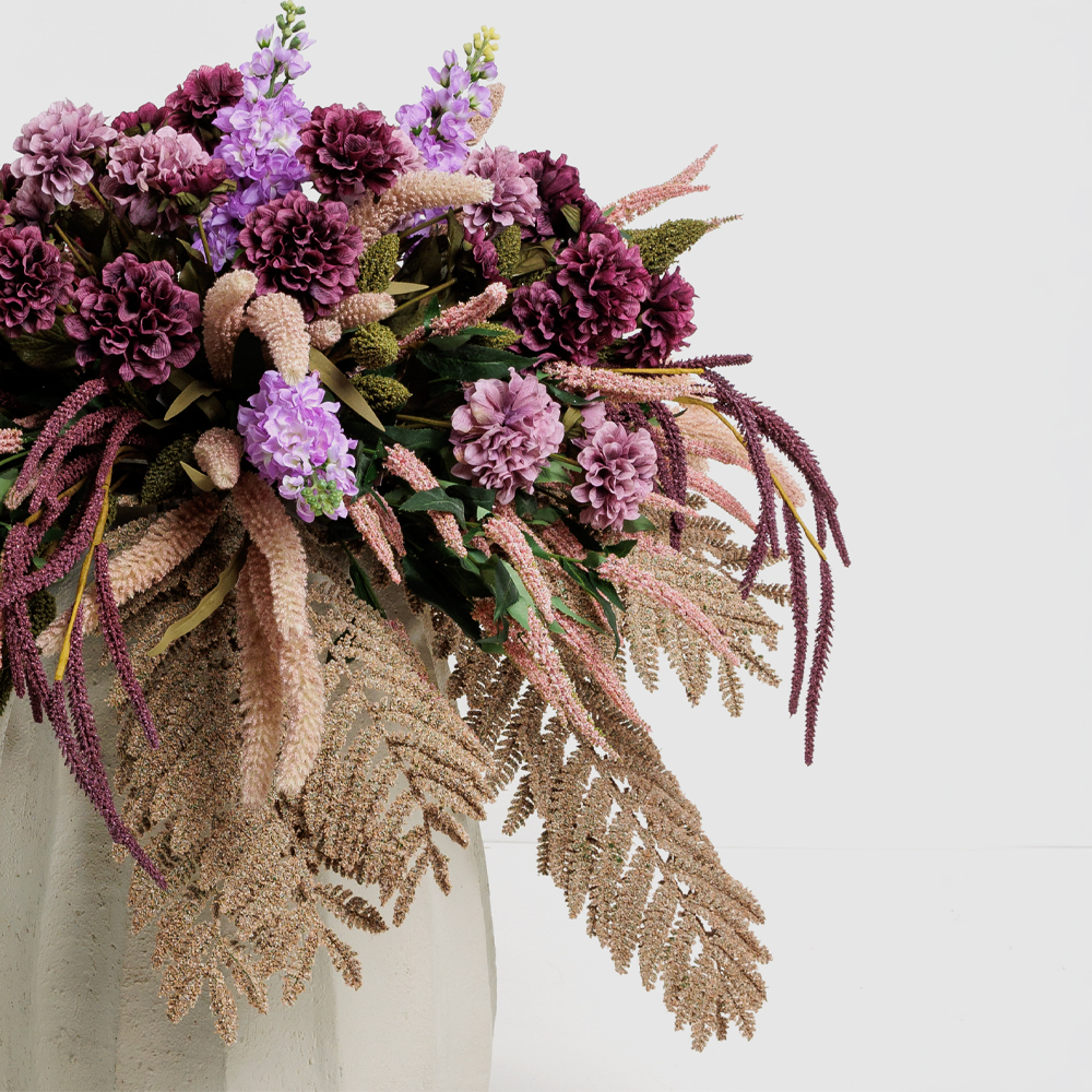 ZINNIA ΛΟΥΛΟΥΔΙ ΤΕΧΝΗΤΟ 52cm POLYESTER ΜΩΒ ΠΡΑΣΙΝΟ