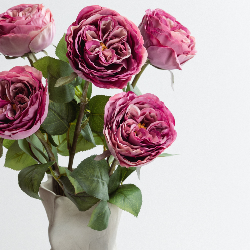 CABBAGE ROSE ΛΟΥΛΟΥΔΙ ΤΕΧΝΗΤΟ 66cm POLYESTER ΡΟΖ ΦΟΥΞΙΑ ΠΡΑΣΙΝΟ