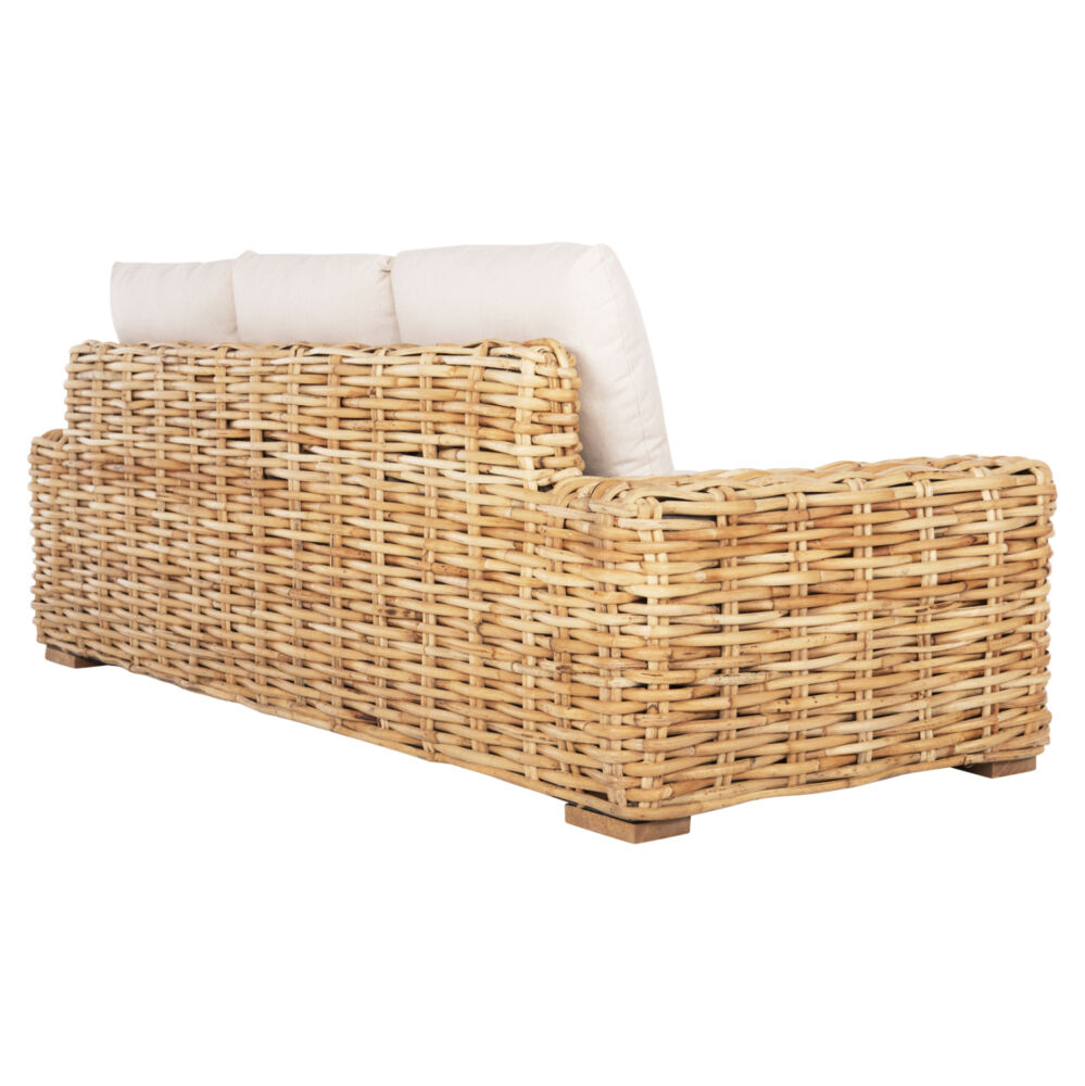 ΚΑΝΑΠΕΣ ΤΡΙΘΕΣΙΟΣ ΕΞ.ΧΩΡΟΥ FB99808 ΞΥΛΟ MANGO-RATTAN ΦΥΣΙΚΟ-ΛΕΥΚΑ ΜΑΞΙΛΑΡΙΑ 216x88x85Υεκ