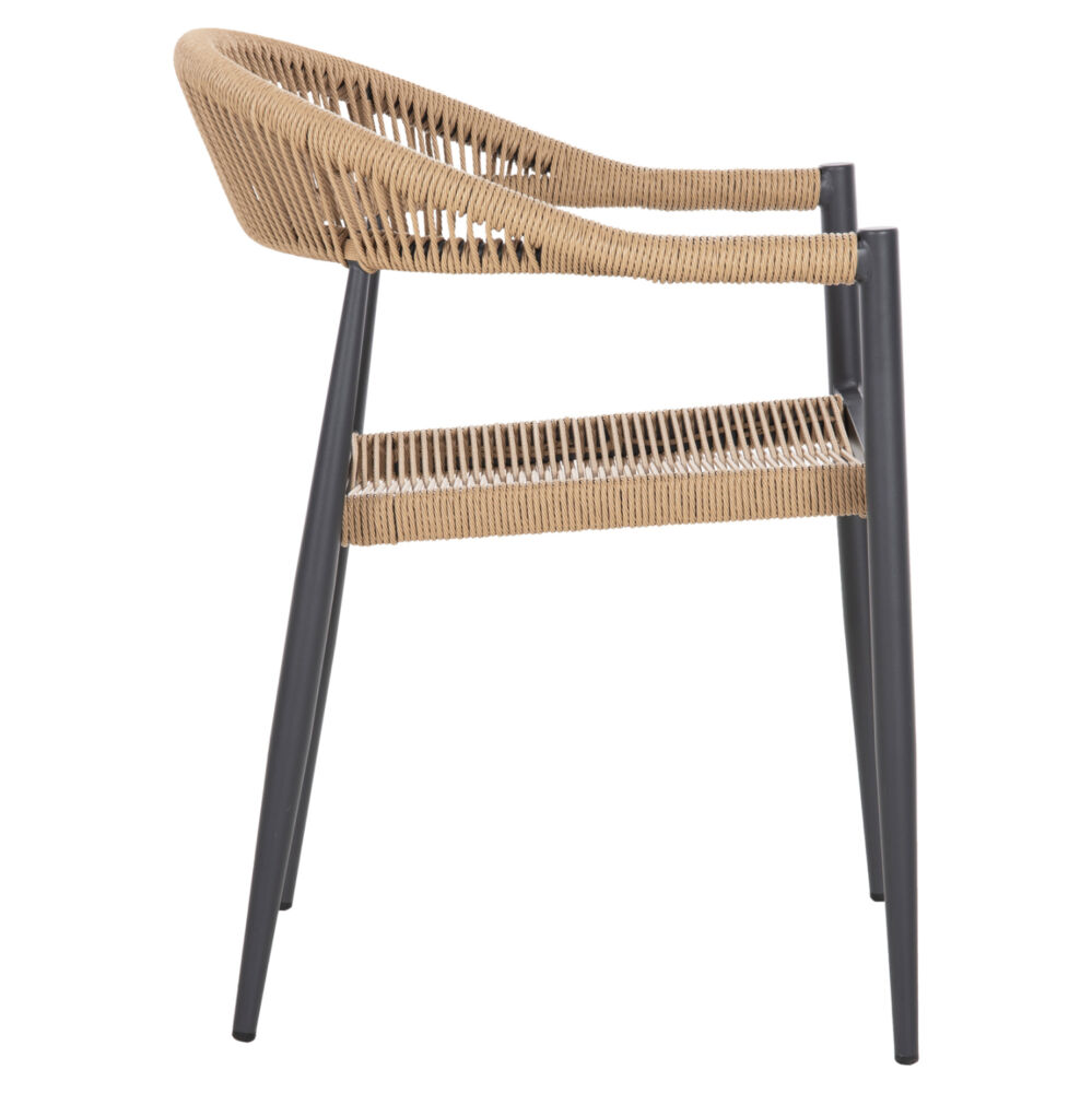 ΠΟΛΥΘΡΟΝΑ ΑΛΟΥΜΙΝΙΟΥ FB95854.02 ΑΝΘΡΑΚΙ PΕ RATTAN ΜΠΕΖ 56x55,5x78Υ εκ.