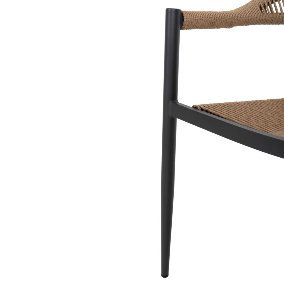 ΠΟΛΥΘΡΟΝΑ ΑΛΟΥΜΙΝΙΟΥ FB95854.02 ΑΝΘΡΑΚΙ PΕ RATTAN ΜΠΕΖ 56x55,5x78Υ εκ.