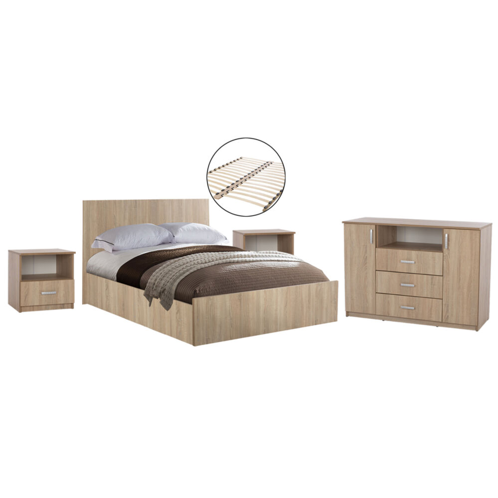 ΣΕΤ ΚΡΕΒΑΤΟΚΑΜΑΡΑΣ 5ΤΜΧ FB911758 ΜΕΛΑΜΙΝΗ SONAMA OAK-ΓΙΑ ΣΤΡΩΜΑ 160x200εκ