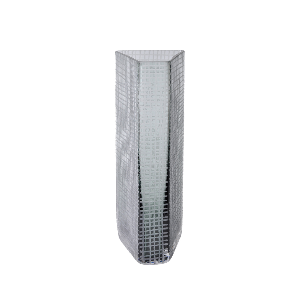 GRAVIR GREY ΒΑΖΟ 16x12x33cm ΓΥΑΛΙ ΓΚΡΙ