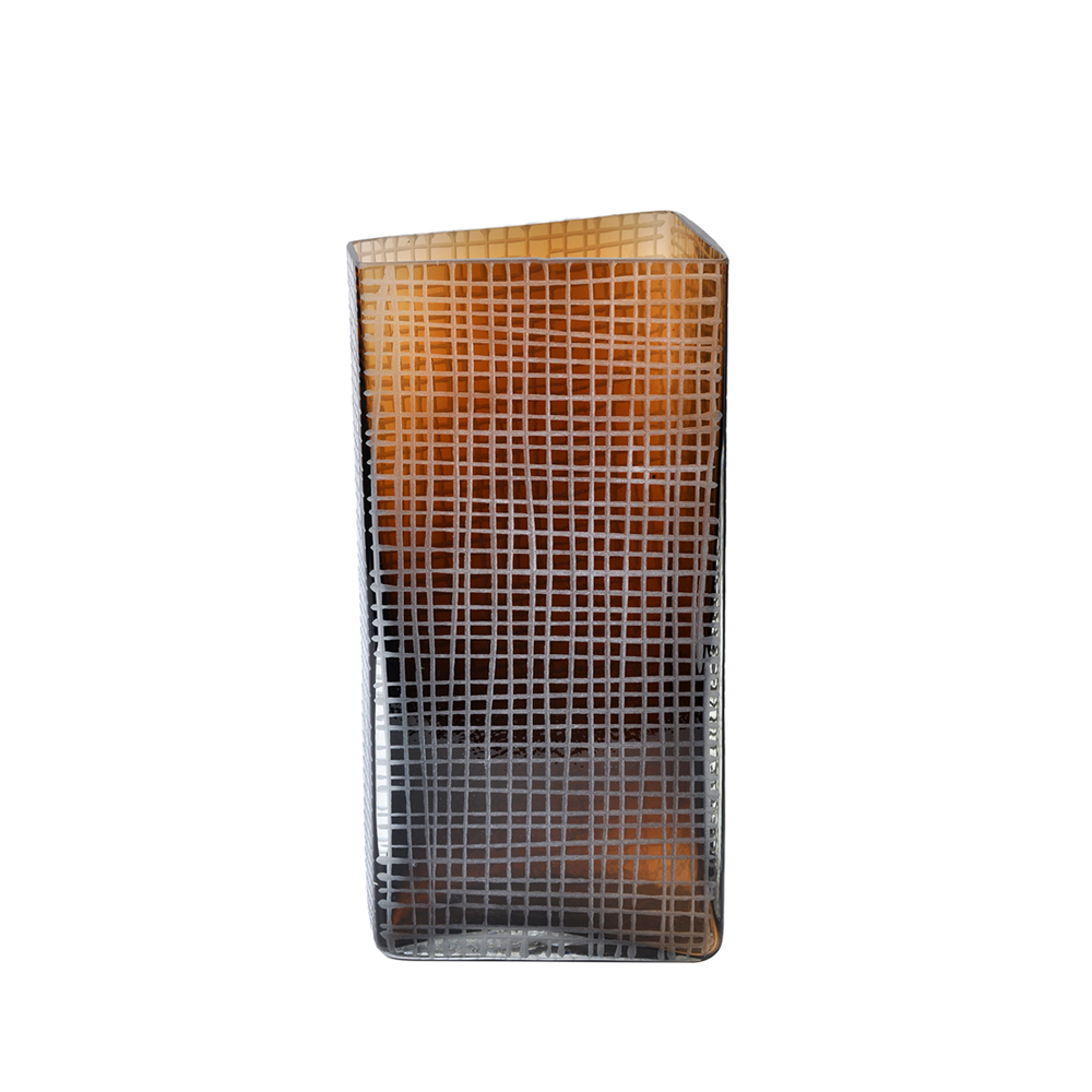 GRAVIR HONEY ΒΑΖΟ 16x12x33cm ΓΥΑΛΙ ΚΑΦΕ