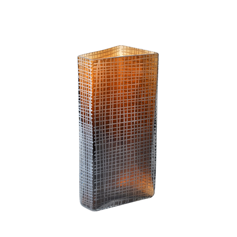 GRAVIR HONEY ΒΑΖΟ 16x12x33cm ΓΥΑΛΙ ΚΑΦΕ