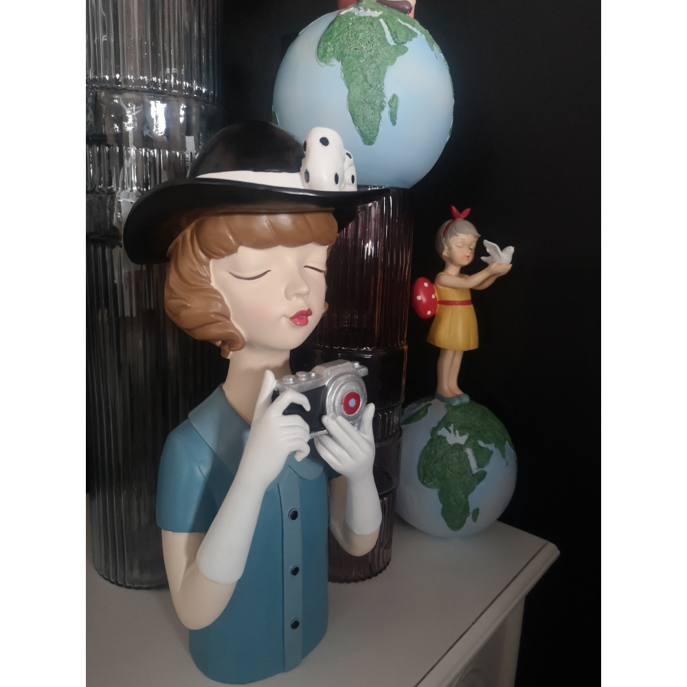TRAVEL GIRL 6 ΔΙΑΚΟΣΜΗΤΙΚΗ ΦΙΓΟΥΡΑ 15x14x34cm POLYRESIN ΠΟΛΥΧΡΩΜΟ