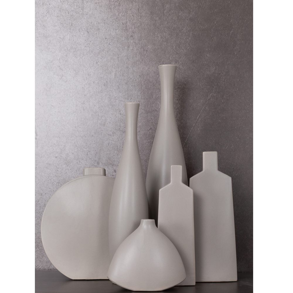 LUI ΒΑΖΟ 11x4x33cm ΚΕΡΑΜΙΚΟ ΓΚΡΙ ΜΑΤ
