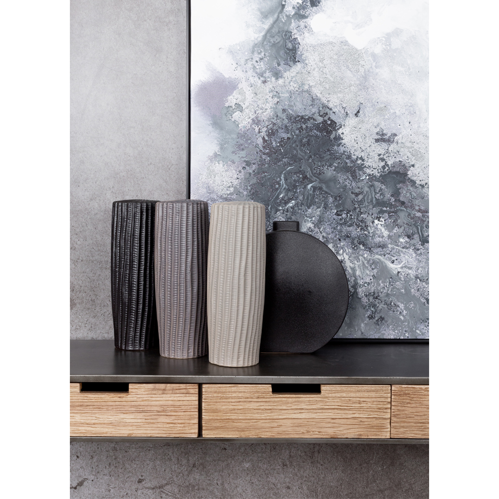RIGE ΒΑΖΟ 12x12x36cm ΚΕΡΑΜΙΚΟ ΑΝΘΡΑΚΙ ΜΑΤ