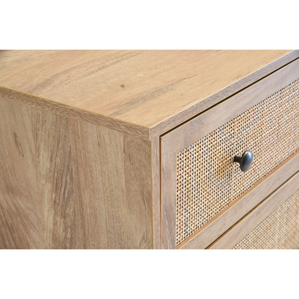 AMMOS ΚΟΜΟΔΙΝΟ 2ΣΥΡΤΑΡΙΑ ΦΥΣΙΚΟ ΜΕ RATTAN 50x39x54.8cm