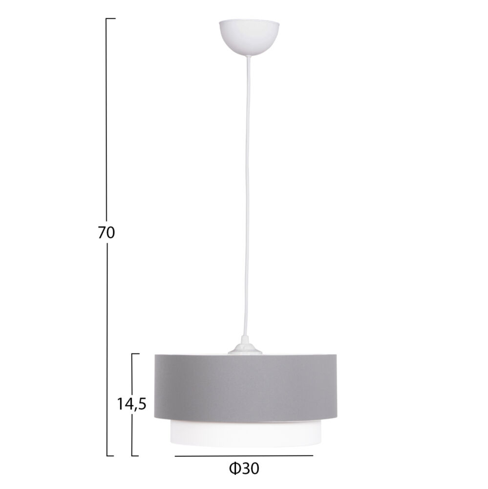 ΦΩΤΙΣΤΙΚΟ ΟΡΟΦΗΣ ΚΥΛΙΝΔΡΙΚΟ FB94706.01 PVC ΣΕ ΛΕΥΚΟ-ΓΚΡΙ Φ30x70Υεκ.