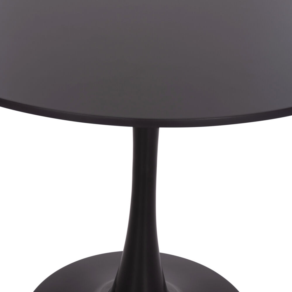 ΤΡΑΠΕΖΙ ΣΤΡΟΓΓΥΛO FB918141.02 MDF TOP-ΒΑΣΗ ΜΕΤΑΛΛΙΚΗ--ΜΑΥΡΟ Φ90x73Υεκ