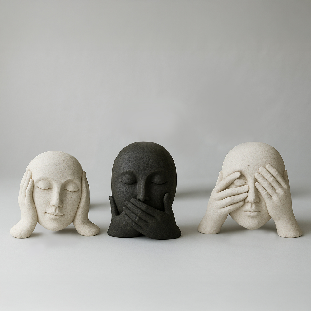 THINK ΔΙΑΚΟΣΜΗΤΙΚΟ ΠΡΟΣΩΠΟ 20x8x16cm POLYRESIN OFF WHITE