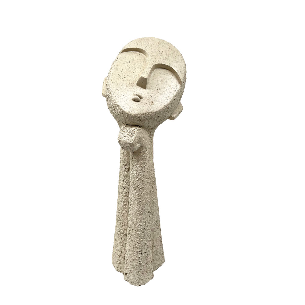 MOOD2 ΔΙΑΚΟΣΜΗΤΙΚΟ ΠΡΟΣΩΠΟ 14x14x38cm POLYRESIN ΜΠΕΖ