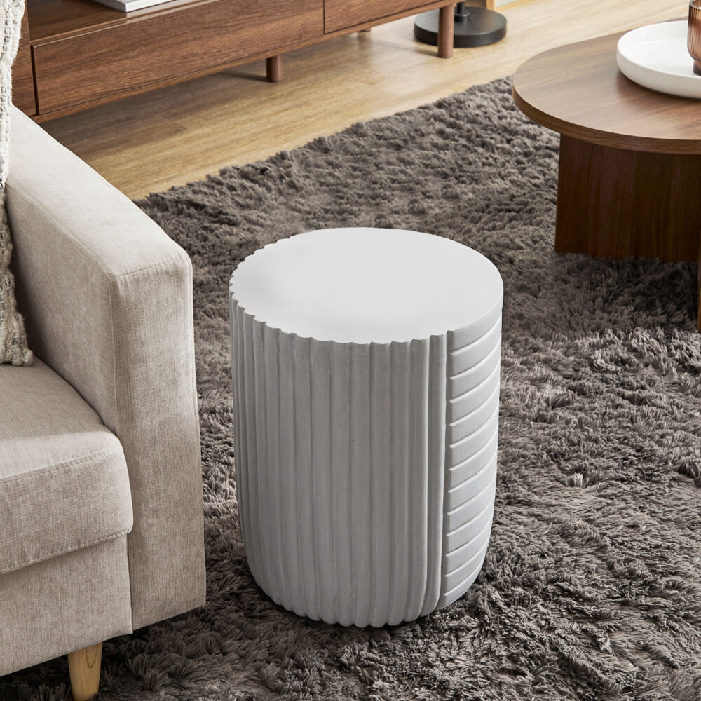 GEOMETRICAL 2 SIDE TABLE ΛΕΥΚΟ 35x35x46cm