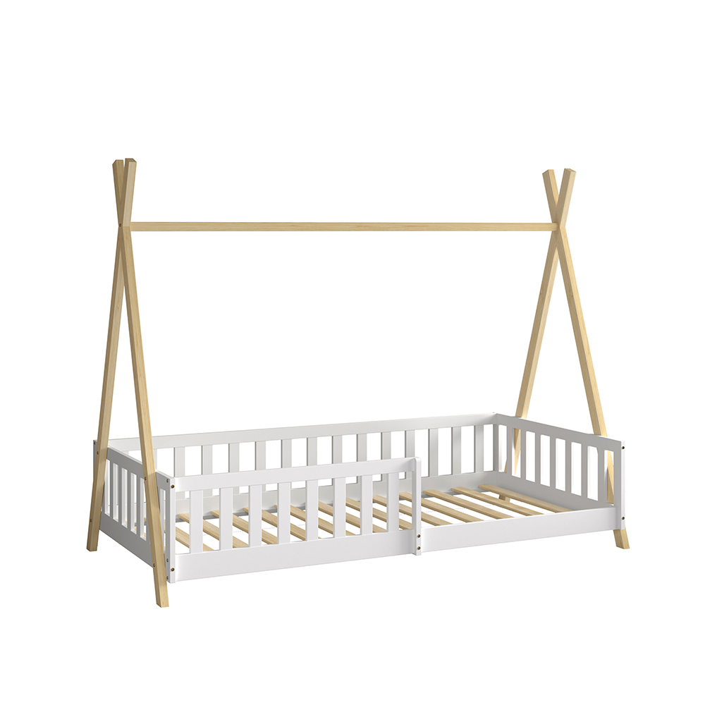 ΚΡΕΒΑΤΙ ΠΑΙΔΙΚΟ ΜΕ ΚΑΓΚΕΛΑ FB9739.03 τ.MONTESSORI ΠΕΥΚΟ ΦΥΣΙΚΟ-ΛΕΥΚΟ--190x90εκ