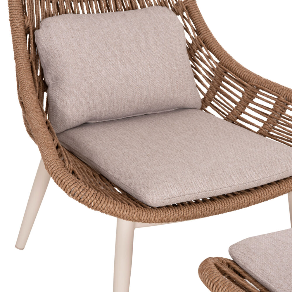 ΠΟΛΥΘΡΟΝΑ LOUNGE ΜΕ ΥΠΟΠΟΔΙΟ FB96561.02 ΑΛΟΥΜΙΝΙΟ ΜΠΕΖ--WICKER 90x85x96Υεκ