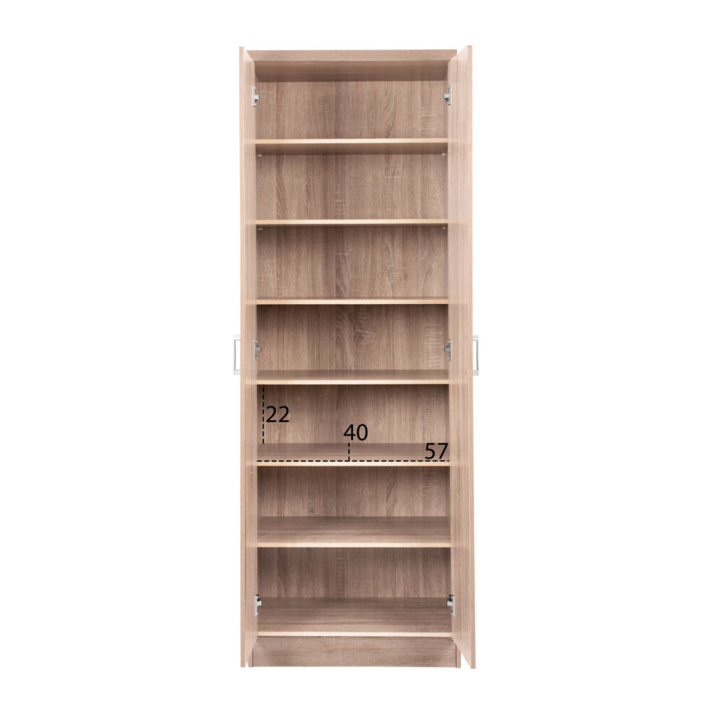 ΠΑΠΟΥΤΣΟΘΗΚΗ ΞΥΛΙΝΗ ΜΕ 6 ΡΑΦΙΑ 60X43X180.5εκ. SONAMA FB92379.02